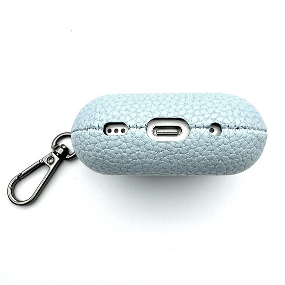 NWT LIGHT BLUE Pebble Leather Case for Apple Airpods Pro 2 - Picture 5 of 11